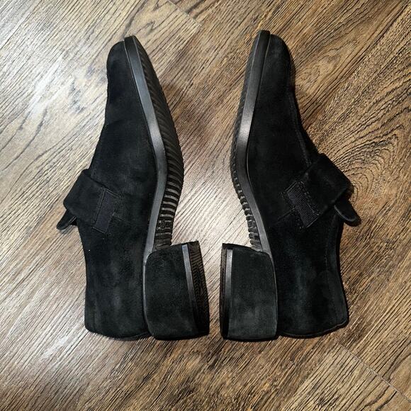 Rare Vtg 90s ECCO Black Suede Chunky Loafer Euro 39 8/8.5 - Picture 3 of 8